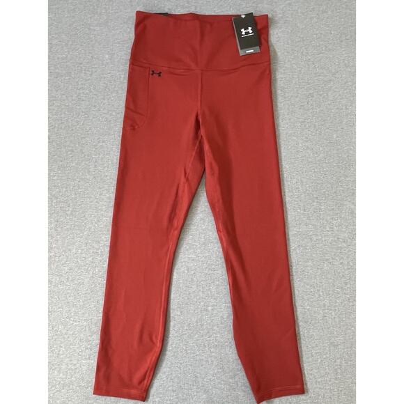 Under Armour Womens Motion Fitted High Rise Activewear Training Sports Red Sz M - Picture 1 of 6